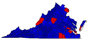 2009 Virginia County Map of General Election Results for Lt. Governor