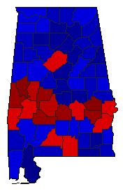 2010 Alabama County Map of General Election Results for Agriculture Commissioner