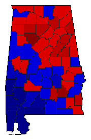 2010 Alabama County Map of Republican Runoff Election Results for Agriculture Commissioner