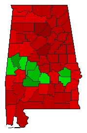 2010 Alabama County Map of Open Primary Election Results for Referendum