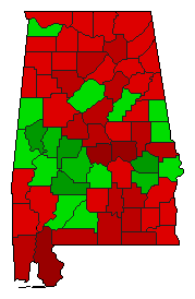 2010 Alabama County Map of General Election Results for Referendum