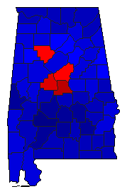 2010 Alabama County Map of Republican Primary Election Results for Lt. Governor