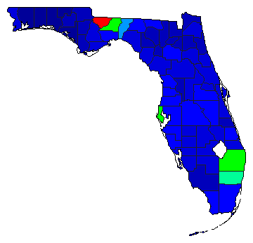 2010 Florida County Map of General Election Results for Senator