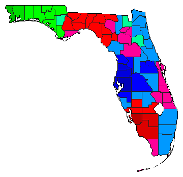 2010 Florida County Map of Republican Primary Election Results for Attorney General