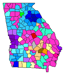 2010 Georgia County Map of Republican Primary Election Results for Insurance Commissioner