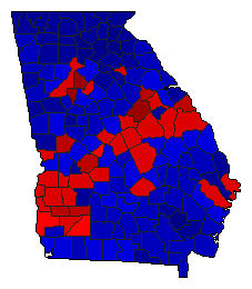 2010 Georgia County Map of General Election Results for Lt. Governor