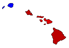 2010 Hawaii County Map of Democratic Primary Election Results for Governor