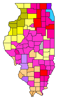 2010 Illinois County Map of Democratic Primary Election Results for Lt. Governor