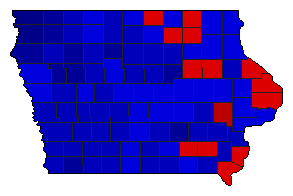 2010 Iowa County Map of General Election Results for State Auditor
