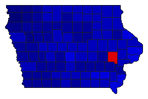 2010 Iowa County Map of General Election Results for Senator