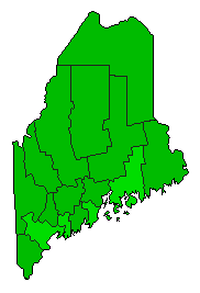 2010 Maine County Map of Open Primary Election Results for Referendum