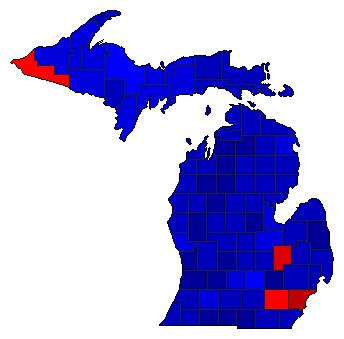 2010 Michigan County Map of General Election Results for Governor