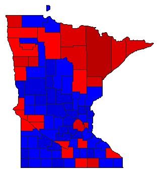 2010 Minnesota County Map of General Election Results for Governor