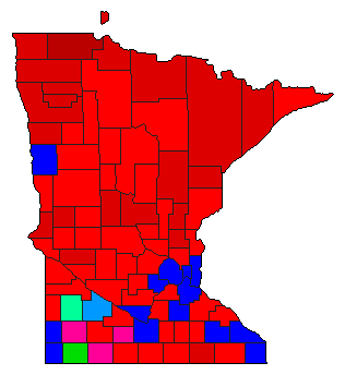 2010 Minnesota County Map of Democratic Primary Election Results for Governor