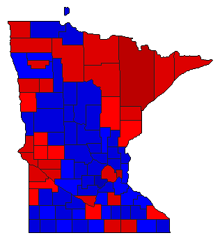 2010 Minnesota County Map of General Election Results for Secretary of State