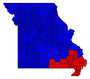 2010 Missouri County Map of Republican Primary Election Results for State Auditor