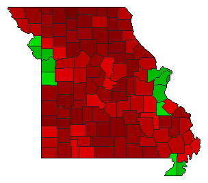 2010 Missouri County Map of General Election Results for Initiative