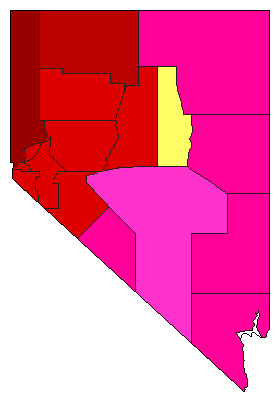 2010 Nevada County Map of Democratic Primary Election Results for Lt. Governor