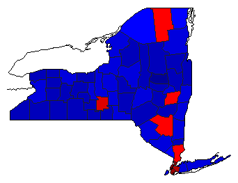 2010 New York County Map of General Election Results for Comptroller General