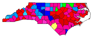 2010 North Carolina County Map of Democratic Primary Election Results for Senator