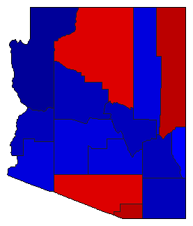 2010 Arizona County Map of General Election Results for Governor