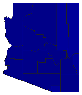 2010 Arizona County Map of Republican Primary Election Results for Governor