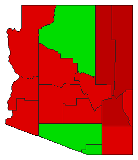 2010 Arizona County Map of General Election Results for Initiative