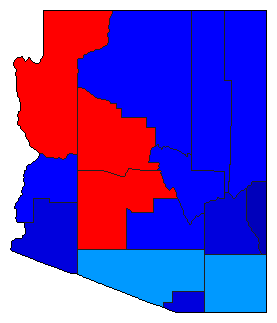 2010 Arizona County Map of Democratic Primary Election Results for Attorney General