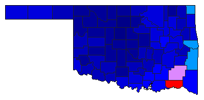 2010 Oklahoma County Map of Republican Primary Election Results for Lt. Governor
