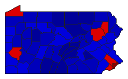 2010 Pennsylvania County Map of General Election Results for Senator
