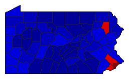 2010 Pennsylvania County Map of General Election Results for Governor