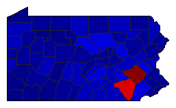 2010 Pennsylvania County Map of Republican Primary Election Results for Governor