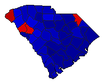 2010 South Carolina County Map of Republican Runoff Election Results for Governor