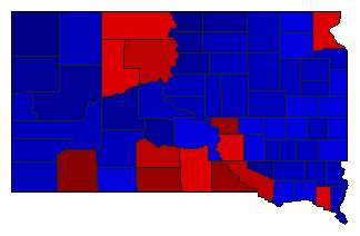 2010 South Dakota County Map of General Election Results for State Auditor