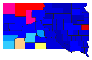 2010 South Dakota County Map of Republican Primary Election Results for Governor