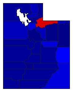 2010 Utah County Map of General Election Results for Governor