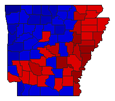 2010 Arkansas County Map of General Election Results for Lt. Governor