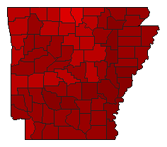 2010 Arkansas County Map of General Election Results for Attorney General