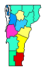 2010 Vermont County Map of Democratic Primary Election Results for Governor
