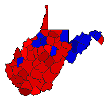 2010 West Virginia County Map of General Election Results for Senator