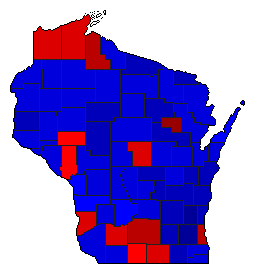 2010 Wisconsin County Map of General Election Results for Governor