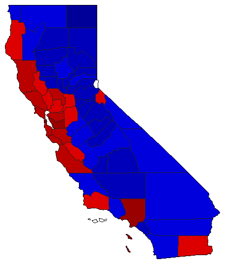 2010 California County Map of Special Election Results for Comptroller General