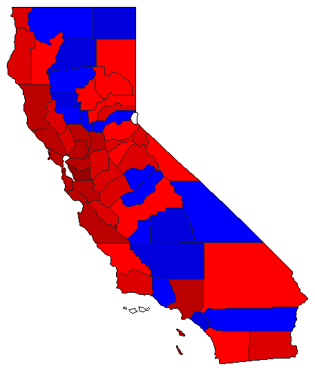 2010 California County Map of General Election Results for Controller