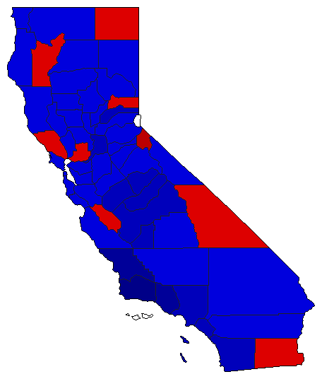 2010 California County Map of Republican Primary Election Results for Controller