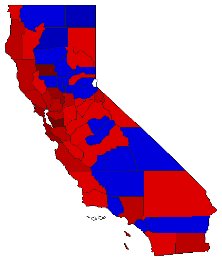 2010 California County Map of Special Election Results for Controller