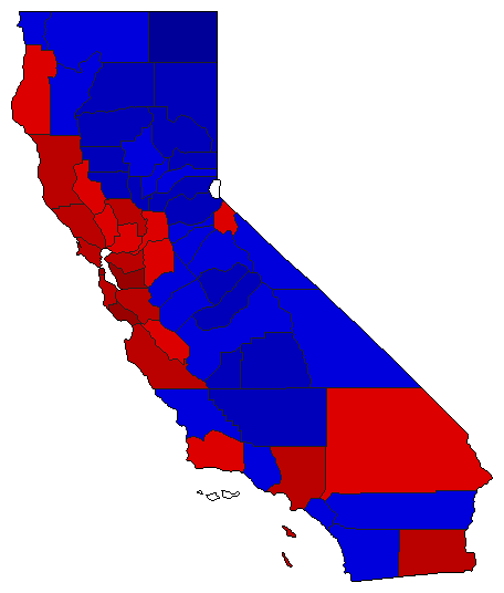 2010 California County Map of Special Election Results for Insurance Commissioner