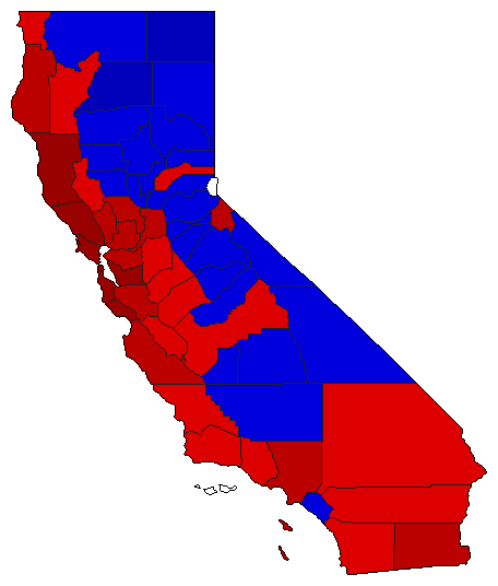 2010 California County Map of Special Election Results for State Treasurer
