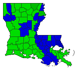 2011 Louisiana County Map of General Election Results for Secretary of State