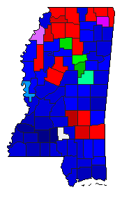 2011 Mississippi County Map of Republican Primary Election Results for Agriculture Commissioner