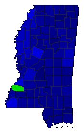 2011 Mississippi County Map of General Election Results for Lt. Governor